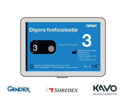 Digora Soredex fosforplaatje maat 3 