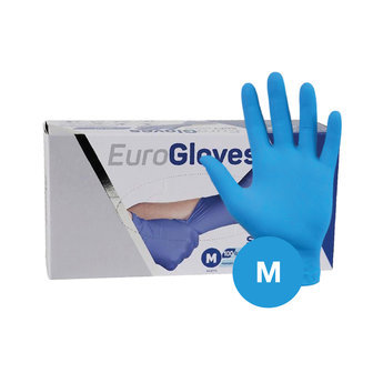Eurogloves Soft nitriel handschoenen maat M (blauw)