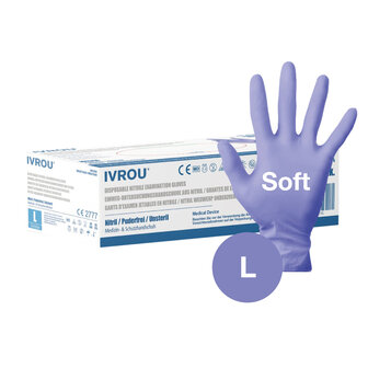 Ivrou Soft nitriel handschoenen maat L (violet)
