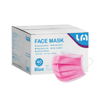 LyncMed 3-laags type IIR-mondmaskers (roze)