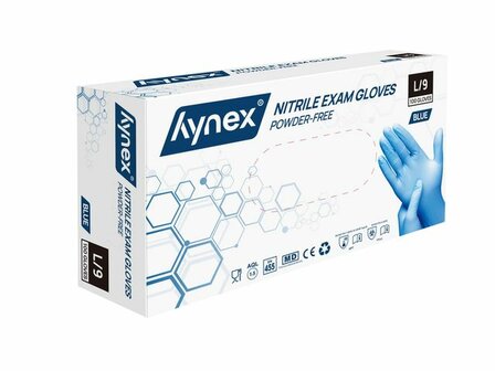 Hynex nitriel handschoenen maat L (blauw)