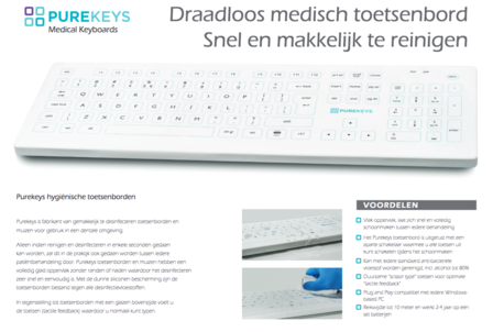 Purekeys medisch toetsenbord (bedraad)