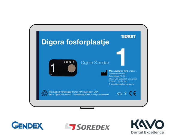 Digora Soredex fosforplaatje maat 1