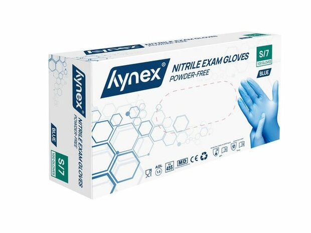 Hynex nitriel handschoenen maat S (blauw)