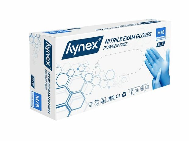 Hynex nitriel handschoenen maat M (blauw)